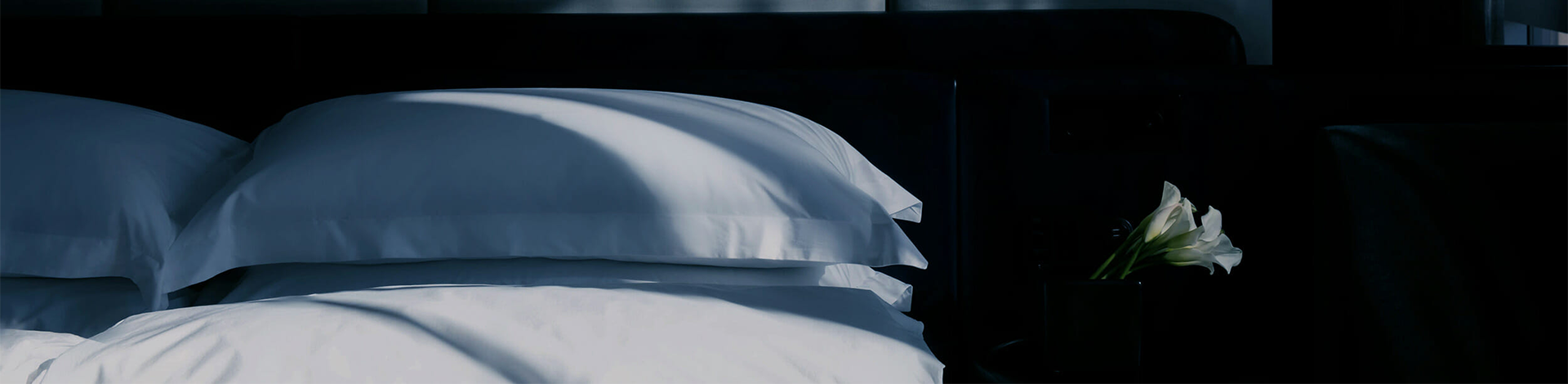 Two pillows in hotel bed